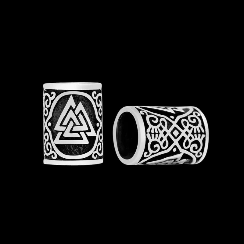 vkngjewelry Beads 925 Sterling Silver Viking Beard Hair Bead With Valknut