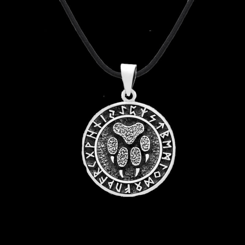 vkngjewelry Pendant Bear Paw Footprint Sterling Silver Pendant