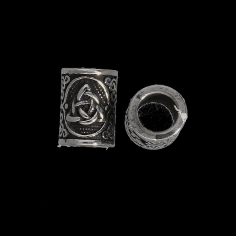 vkngjewelry Beads Viking Beads With Triquetra And Celtic Ornament 316L