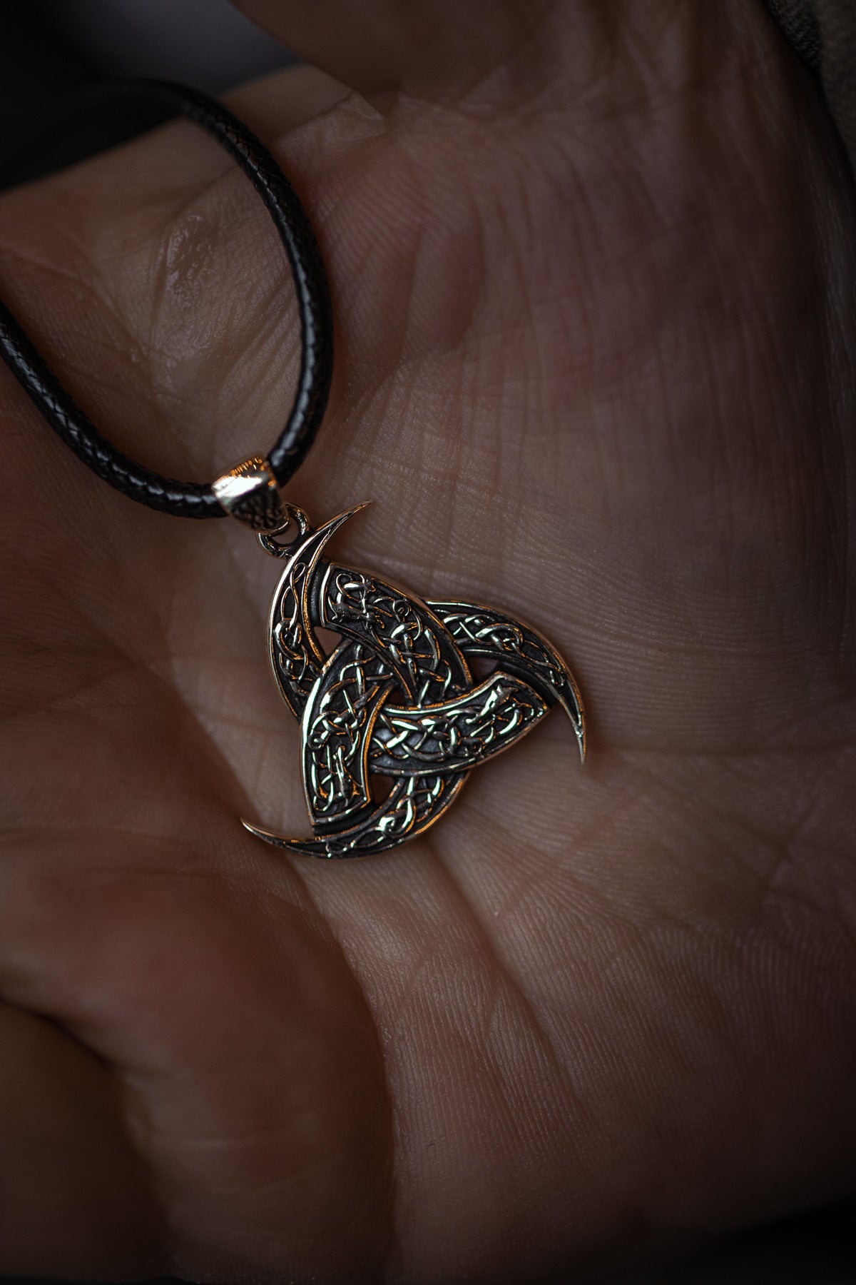 vkngjewelry Pendant Brass Odin’s Horn Pendant Handcrafted Norse Triple Horn Amulet