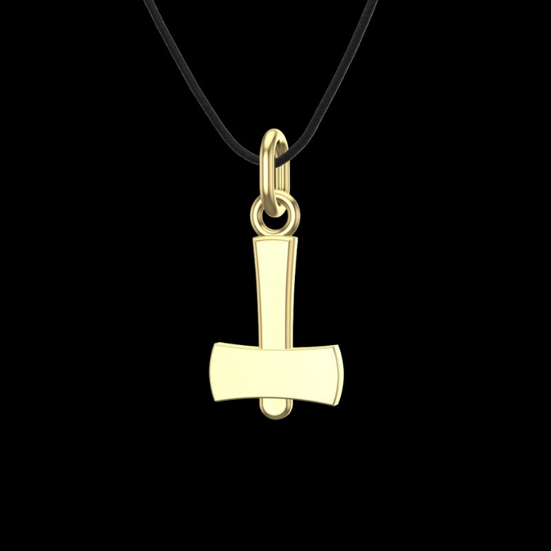 Handcrafted Gold Thor's Hammer Smooth Pendant V2 Handcrafted VKNG Jewelry