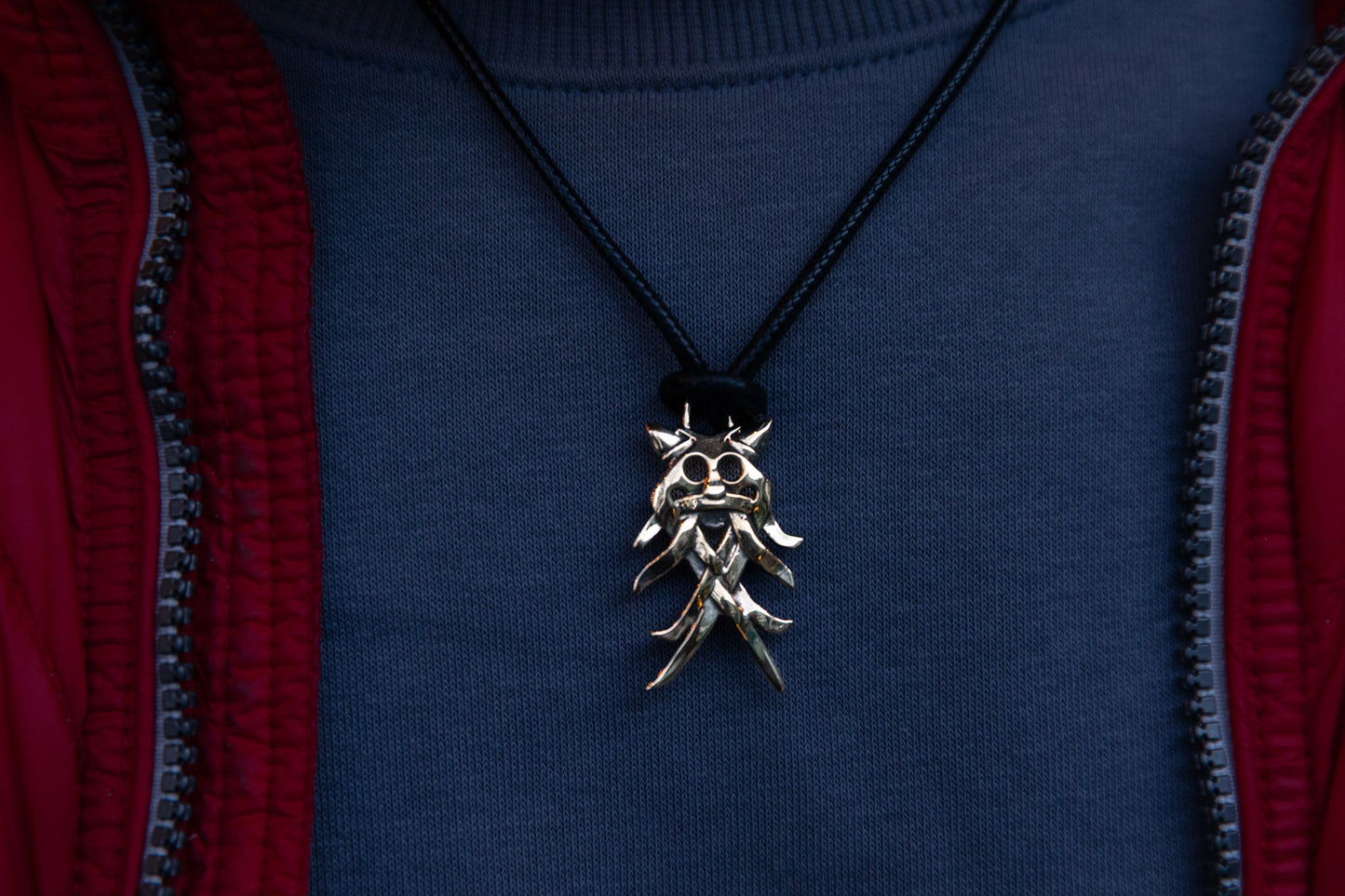 vkngjewelry Pendant Handcrafted Solid Brass Pagan Mask Necklace