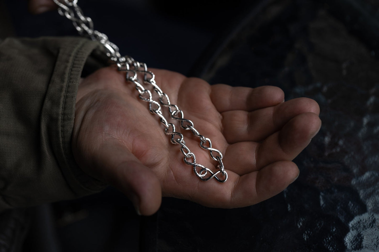 vkngjewelry Pendant Sterling Silver Twisted Infinity Link Chain in Rope Style