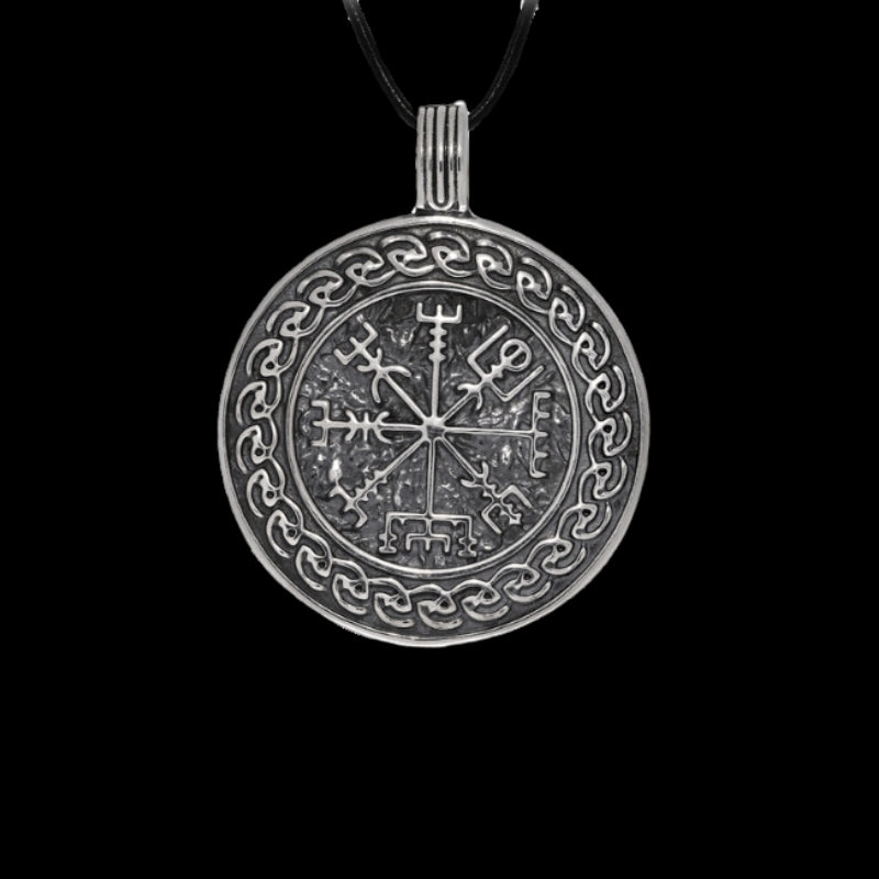 Handcrafted Vegvisir Norse Patterns Amulet Sterling Silver