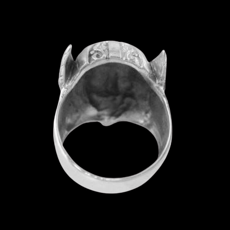 vkngjewelry Bagues Head Warrior Wings Silver Sterling Ring
