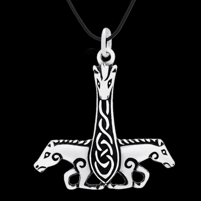 vkngjewelry Pendant Horse Thor Hammer 925 STERLING SILVER PENDANT