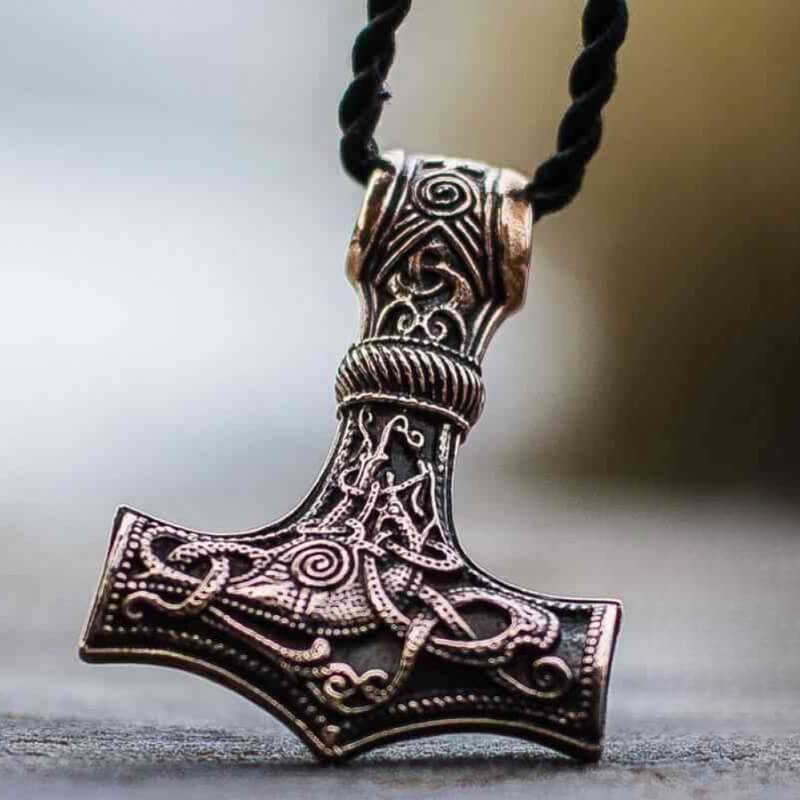 Huge Thor's Hammer Pendant Bronze Mjolnir From Mammen Village Handcrafted VKNG Jewelry