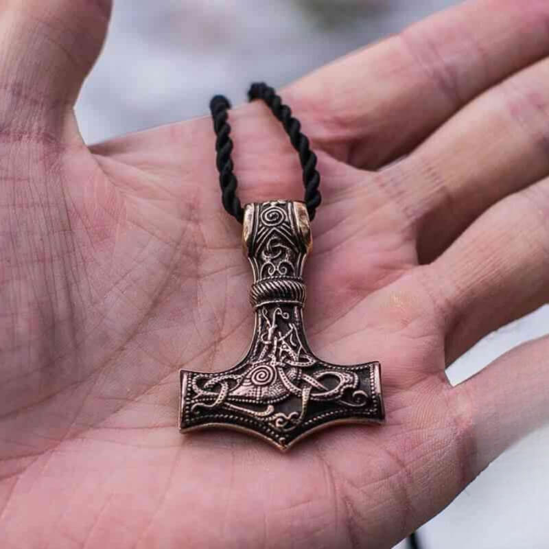 vkngjewelry Pendant Huge Thor's Hammer Pendant Bronze Mjolnir From Mammen Village