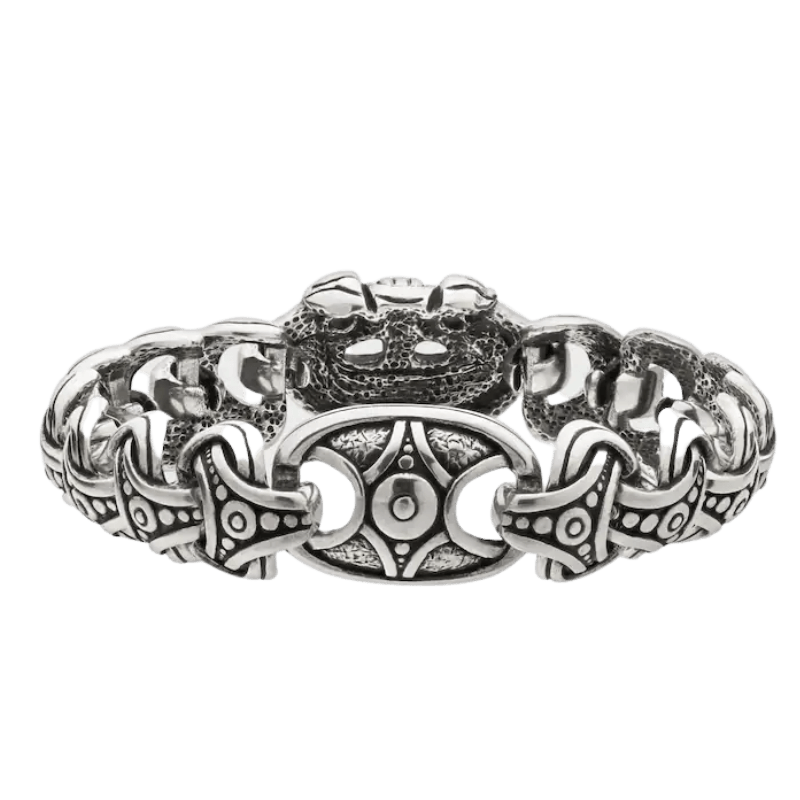 vkngjewelry chain bracelet Viking Ship Silver Chain Bracelet