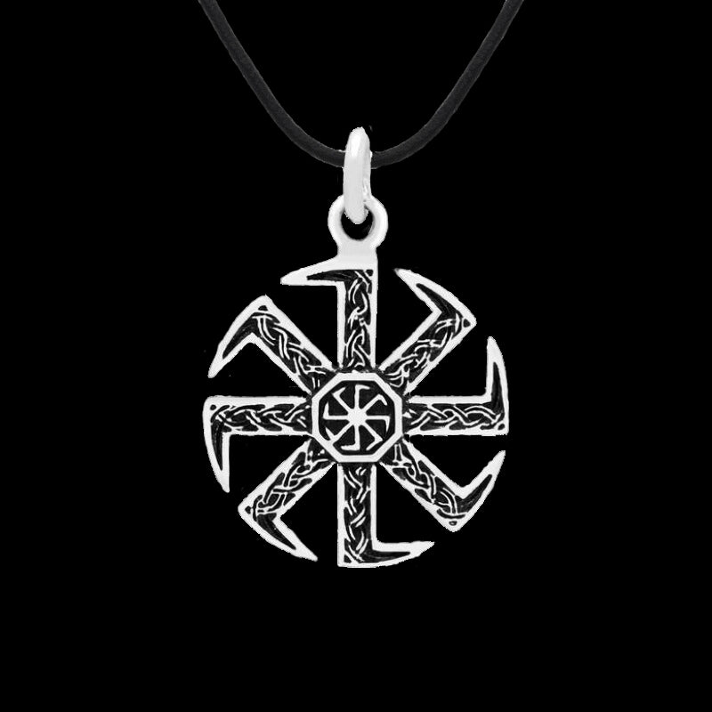 vkngjewelry Pendant Kolovrat Slavic Sterling Silver Pendant