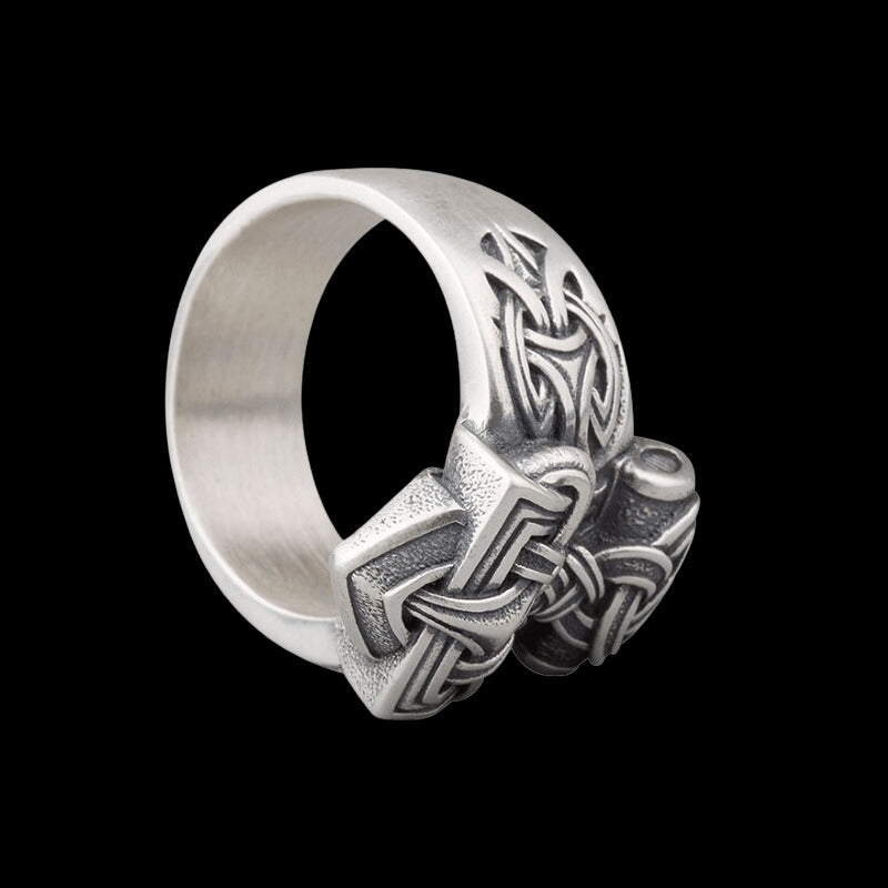 vkngjewelry Bagues Handcrafted Mjolnir Ring Silver