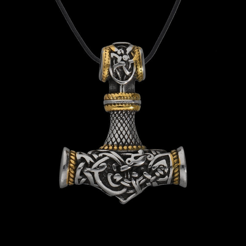 vkngjewelry Pendant Mjolnir Silvergold 316L Pendant