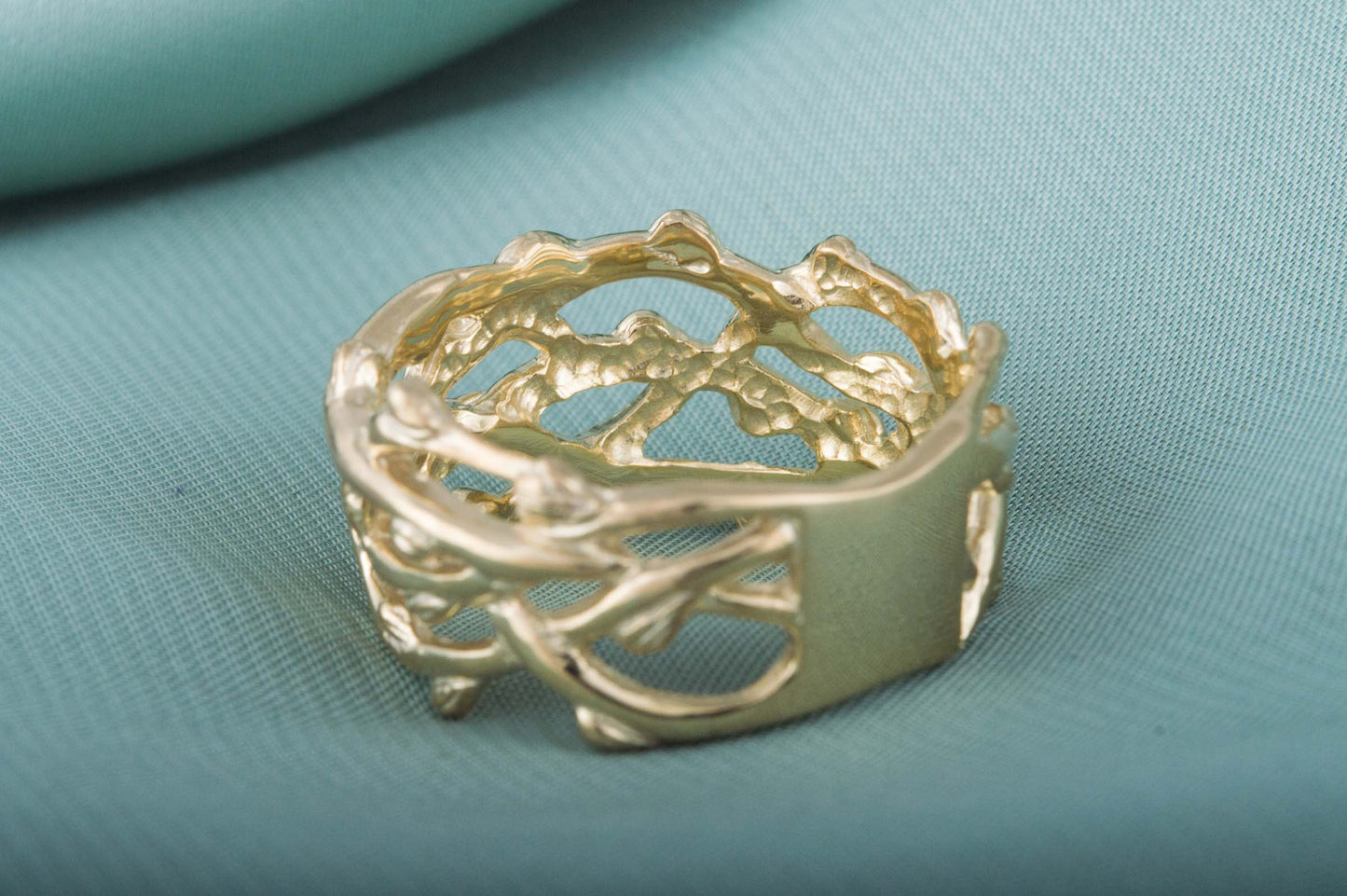 vkngjewelry Ring Handcrafted Plexus Branches Gold Ring