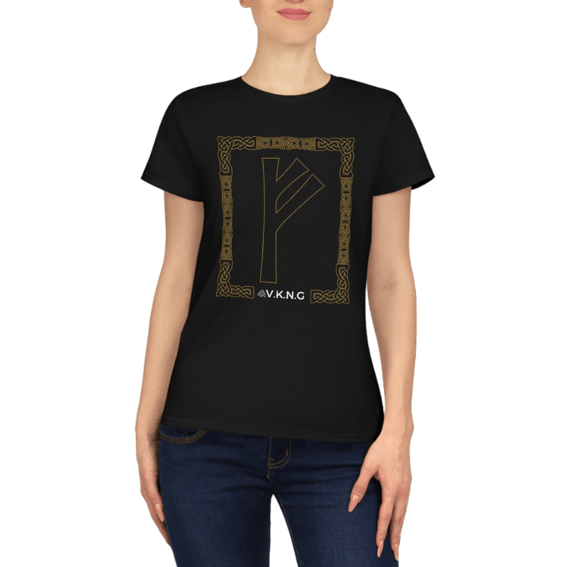 Printify T-Shirt Fehu Rune Norse Designs V.K.N.G™ T-shirt Girly Cut