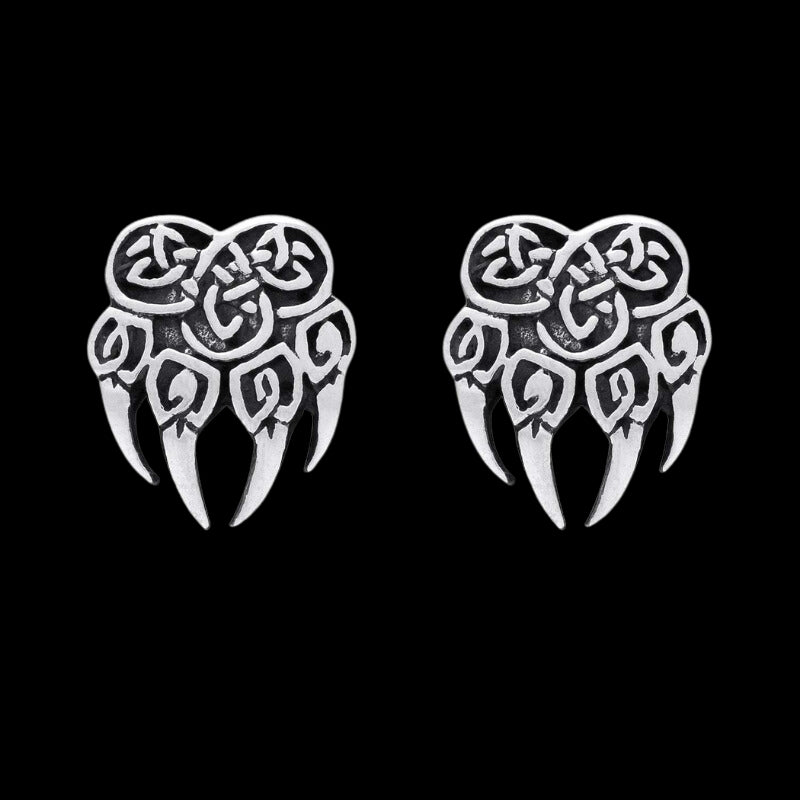 vkngjewelry Earring Silver Sterling Berserker Bear Paw Earrings