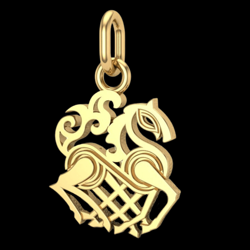 vkngjewelry pendentif Slim Sleipnir Odin's Horse Gold pendant