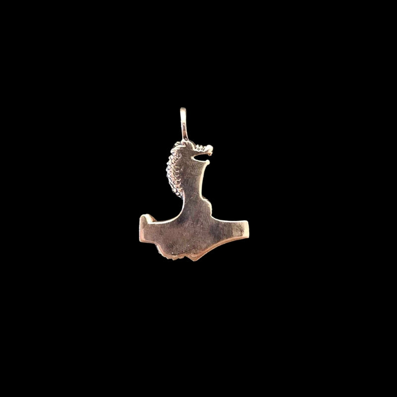 vkngjewelry Pendant Thor Hammer Jormungandr Solid Bronze Pendant