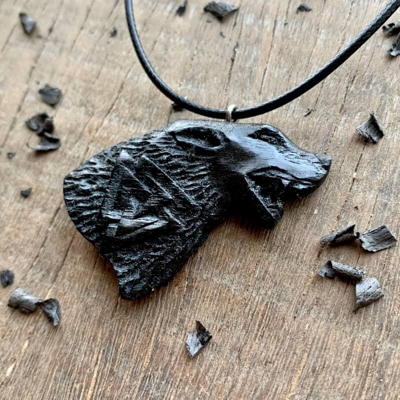 vkngjewelry Pendant Unique Wood Fenrir Valknut Pendant