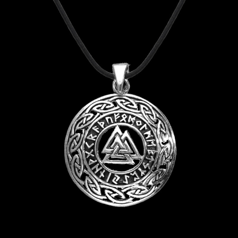 vkngjewelry Pendant Valknut Infinity Knots Runes Runic Norse Sterling Silver Pendant