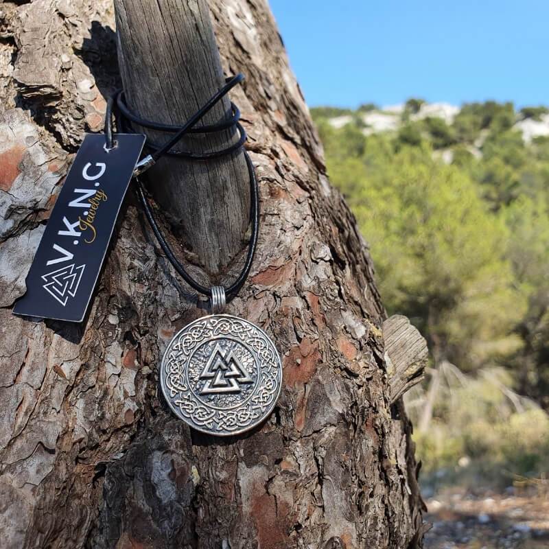 vkngjewelry Pendant Valknut Norse Patterns Amulet Sterling Silver