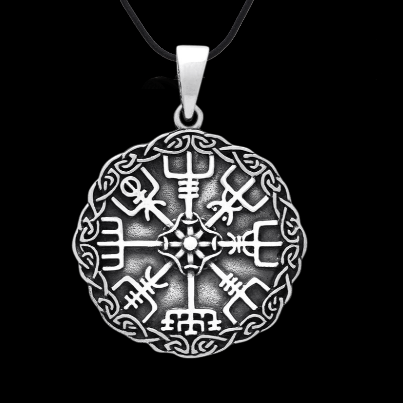 Vegvisir Compass Celtic Knotwork 925 Sterling Silver Pendant