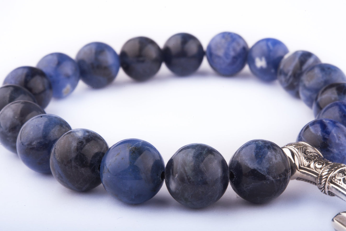 vkngjewelry Bracelet Handcrafted Viking Bracelet In Sodalite With Mjolnir