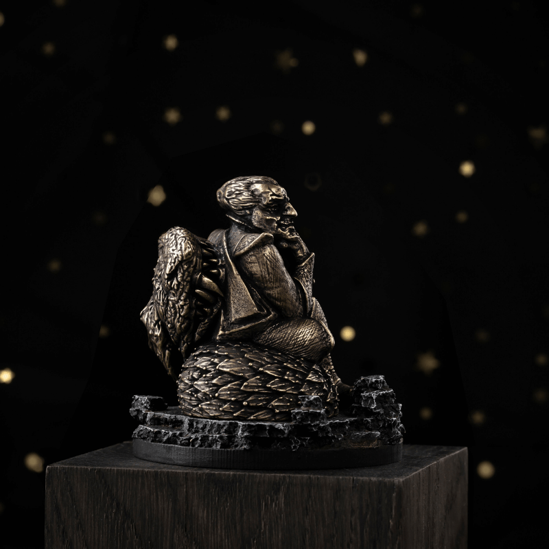 vkngjewelry Sculpture Loki Norse God with Jormungandr Bronze Statuette