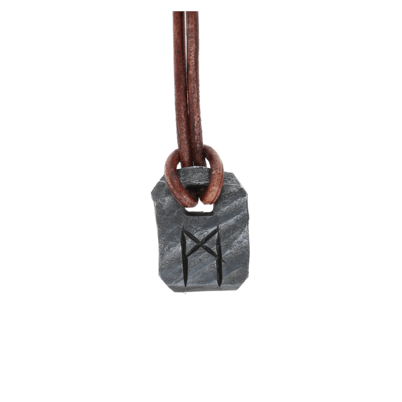 vkngjewelry Pendant Mannaz Rune Forged Pendant