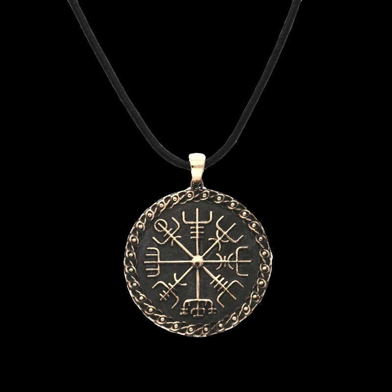 vkngjewelry Pendant Vegvisir Magical Staves Bronze Pendant
