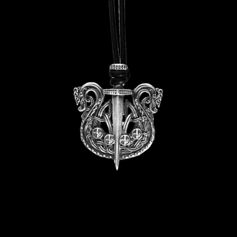 vkngjewelry Pendant Handcrafted Drakkar Swords Sterling Silver Pendant