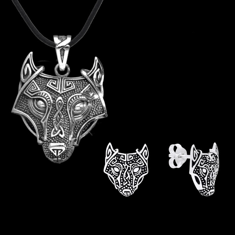 vkngjewelry Gift Boxes & Tins Gift Box Wolf Set Pendant and Earrings