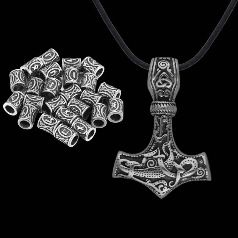 vkngjewelry Gift Boxes & Tins Gift Box Thor's Hammer Pendant and Viking Beard Beads