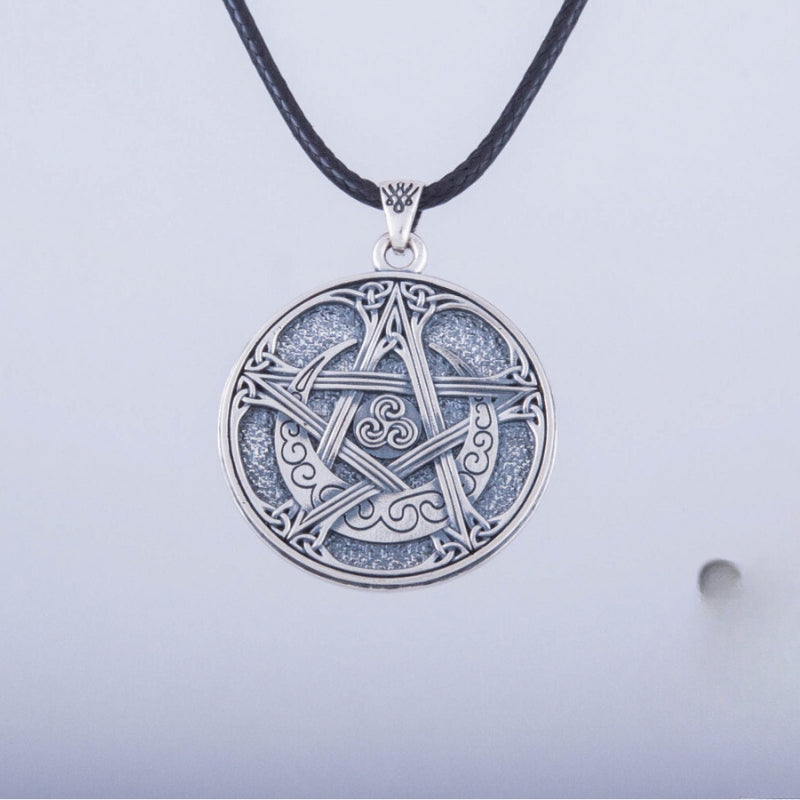 vkngjewelry Pendant Wicca Pentagram Pendant Sterling Silver Handcrafted Jewelry