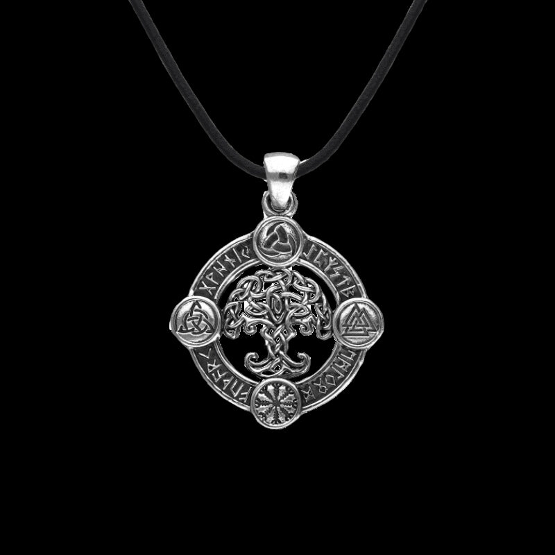 vkngjewelry Pendant Handcrafted Yggdrasil Norse Symbols Sterling Silver Pendant