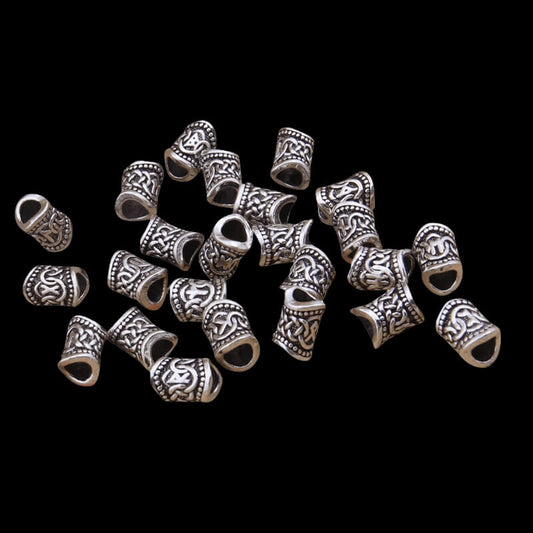 Lykoow 110 Pieces Viking Beard Beads Antique Norse Hair Tube Beads  Dreadlocks Viking Jewelry Beads for Hair Braiding Bracelet Pendant Necklace  Silver DIY Jewelry Hair Decoration 110 Pcs
