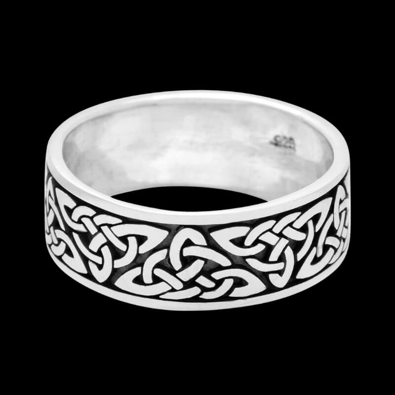 vkngjewelry Bagues 925 Sterling Silver Celtic Triquetra Knot Band Ring