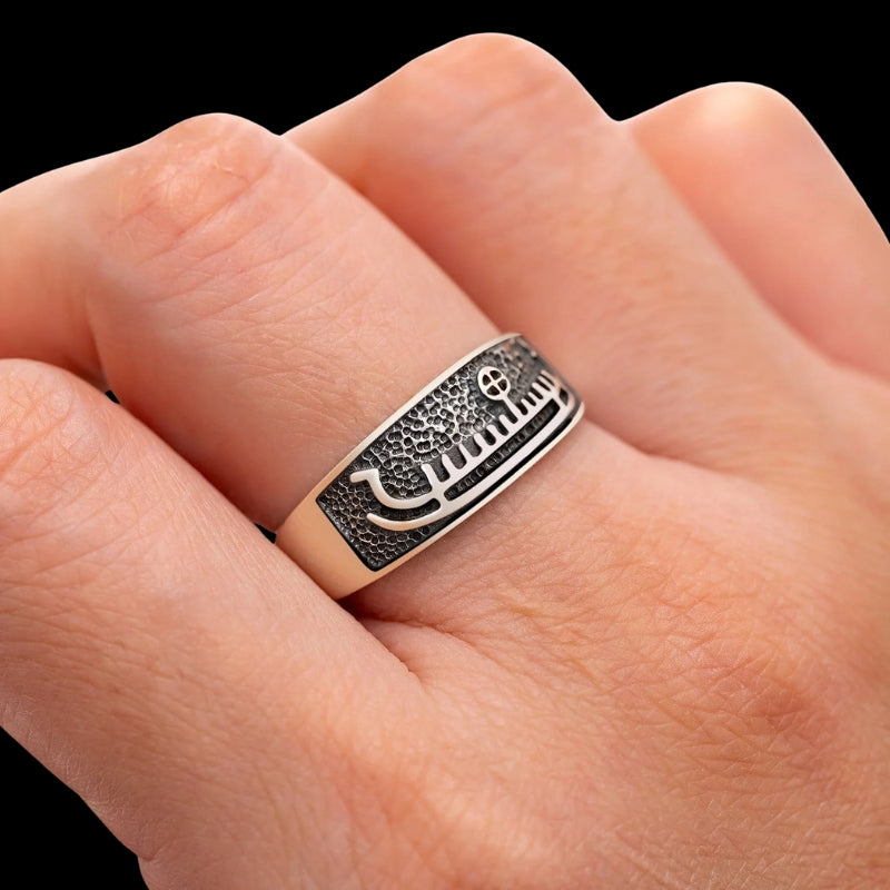 vkngjewelry Bagues 925 Sterling Silver Viking Ship Ring