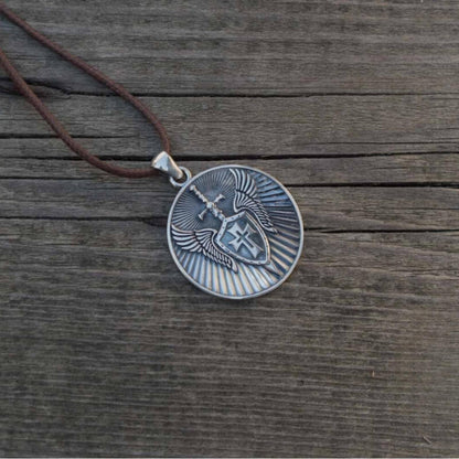 Angel Amulet Pendant Sterling Silver Handmade Jewelry V08