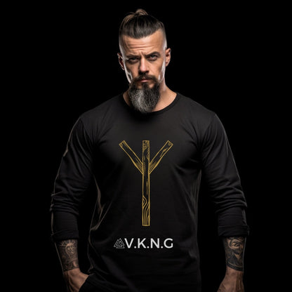 Printify Long-sleeve Algiz Rune  Rune V.K.N.G™  Long Sleeve