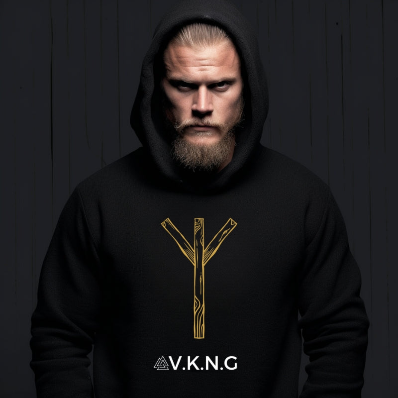 Algiz Rune V.K.N.G™ Hoodie | Made On Demand | VKNG Clothes – vkngjewelry