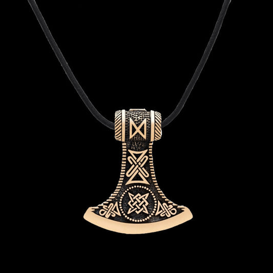 vkngjewelry Pendant Amulet Viking Axe Double Sided Bronze Pendant