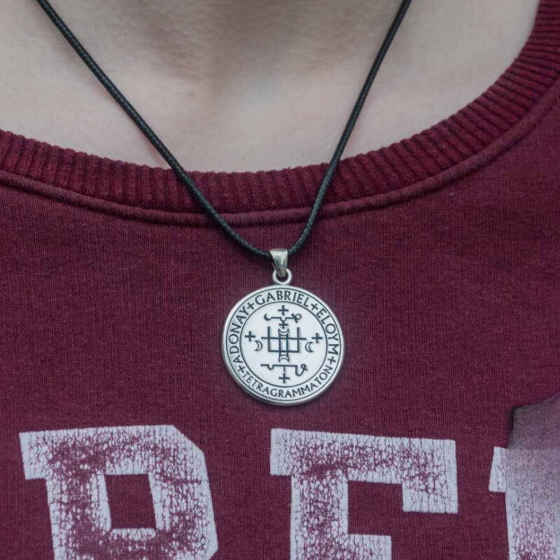 vkngjewelry Pendant Handcrafted Angel Amulet Pendant Sterling Silver Handmade Jewelry V08