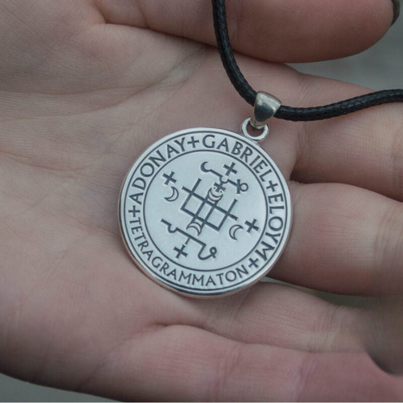 vkngjewelry Pendant Handcrafted Angel Amulet Pendant Sterling Silver Handmade Jewelry V08