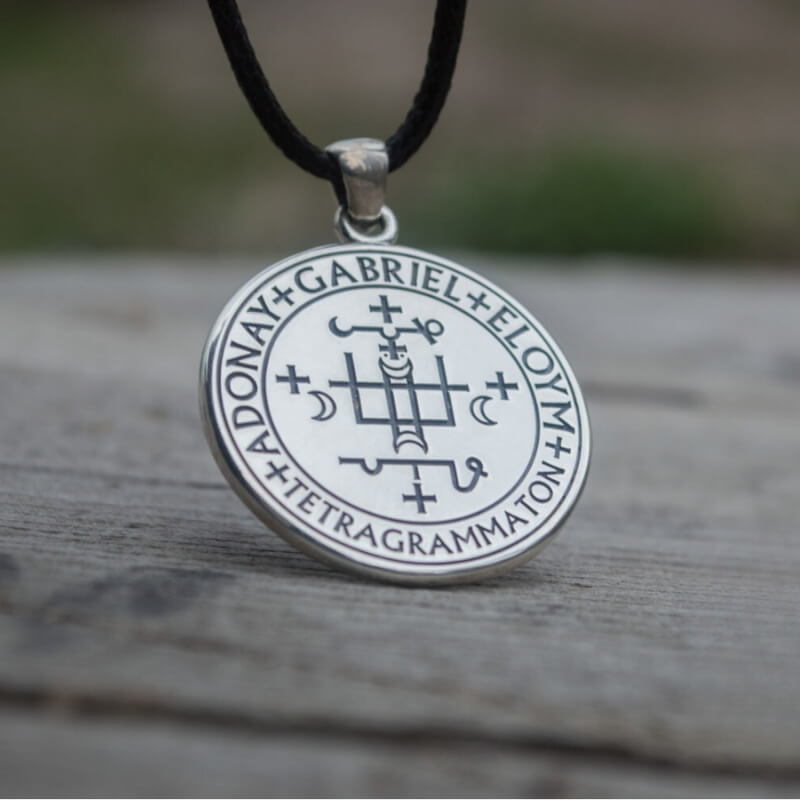 vkngjewelry Pendant Handcrafted Angel Amulet Pendant Sterling Silver Handmade Jewelry V08