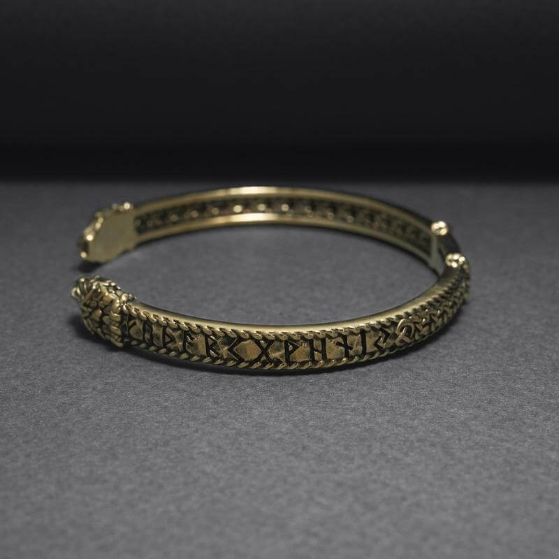 vkngjewelry Bracelet Armring Jormungandr Rough texture Elder Futhark Runes