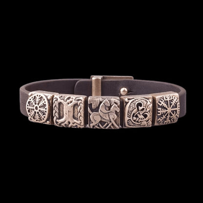 vkngjewelry Bracelet Olaf Midgard Leather Bracelet