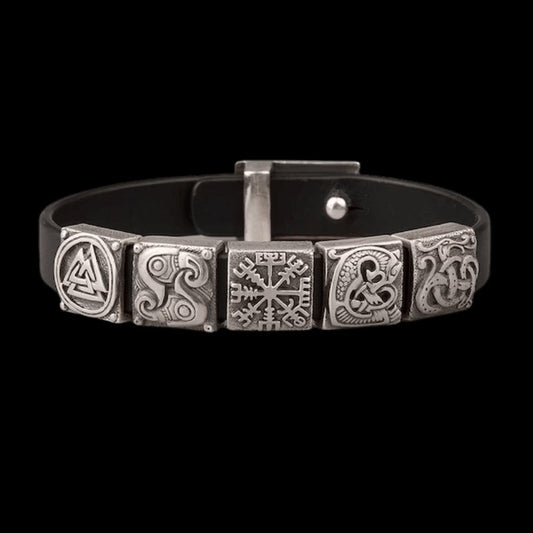vkngjewelry Bracelet Hallstein Midgard Leather Bracelet