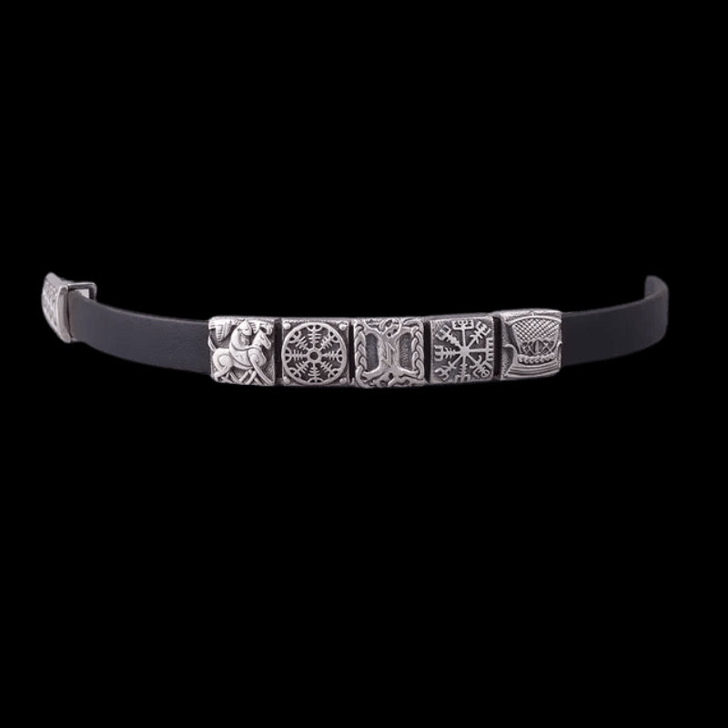 vkngjewelry Bracelet Svein Midgard Leather Bracelet