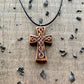 vkngjewelry Pendant Unique Walnut Wood Celtic Knots Cross Pendant