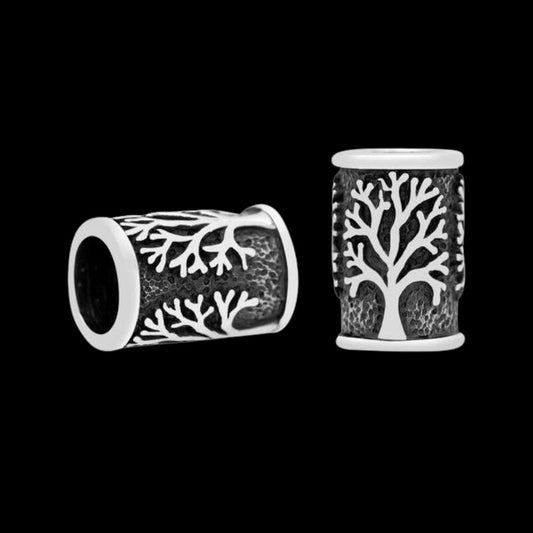 925 Sterlingsilber Haarschmuck Bartperle Bartschmuck Ketten Perle Damen Herren E - Foto 7